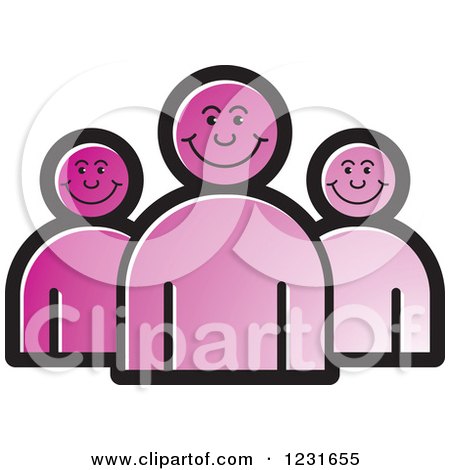 Clipart of a Purple Happy People Icon - Royalty Free Vector Illustration by Lal Perera