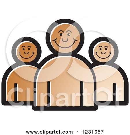 Clipart of a Brown Happy People Icon - Royalty Free Vector Illustration by Lal Perera