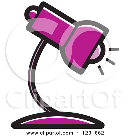 Clipart of a Purple Desk Lamp Icon - Royalty Free Vector Illustration by Lal Perera