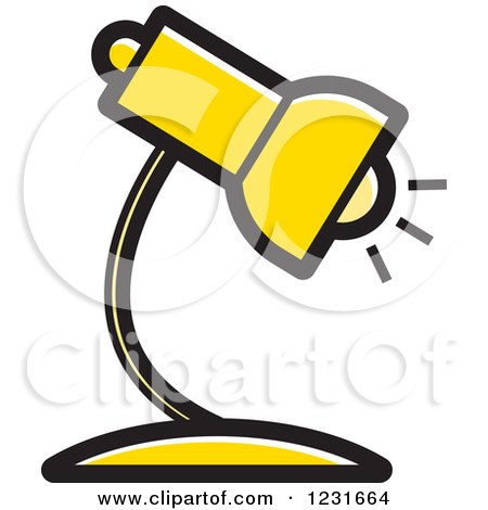 Clipart of a Yellow Desk Lamp Icon - Royalty Free Vector Illustration by Lal Perera