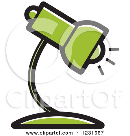 Clipart of a Green Desk Lamp Icon - Royalty Free Vector Illustration by Lal Perera