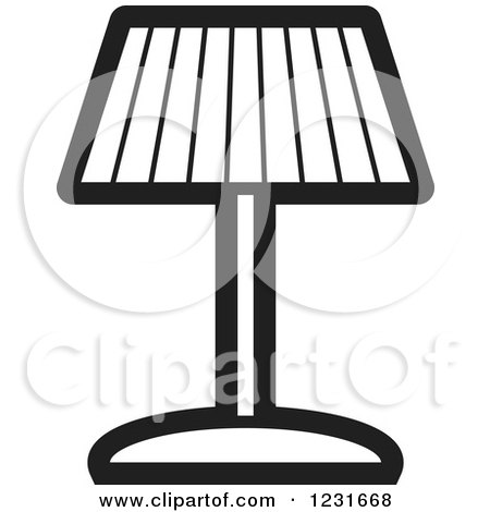Clipart of a Black and White Lamp Icon 2 - Royalty Free Vector Illustration by Lal Perera