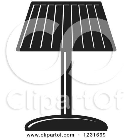 Clipart of a Black and White Lamp Icon - Royalty Free Vector Illustration by Lal Perera