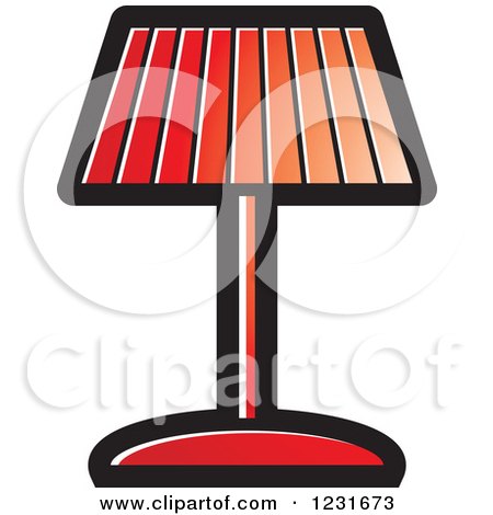 Clipart of a Red Lamp Icon - Royalty Free Vector Illustration by Lal Perera