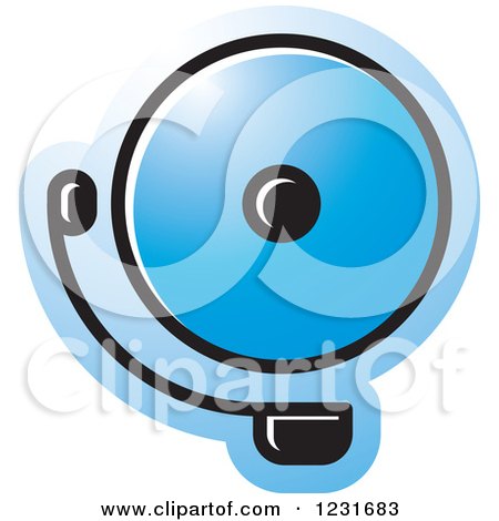 Clipart of a Blue Electric Bell Icon - Royalty Free Vector Illustration by Lal Perera