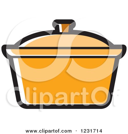 Clipart of an Orange Pot Icon - Royalty Free Vector Illustration by Lal Perera