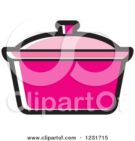 Clipart of a Pink Pot Icon - Royalty Free Vector Illustration by Lal Perera