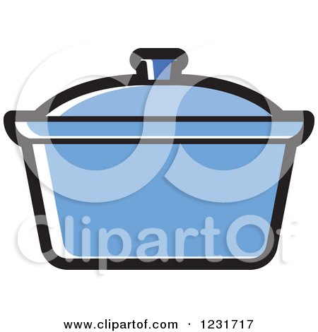 Clipart of a Blue Pot Icon - Royalty Free Vector Illustration by Lal Perera