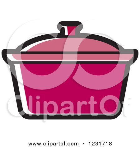 Clipart of a Dark Pink Pot Icon - Royalty Free Vector Illustration by Lal Perera
