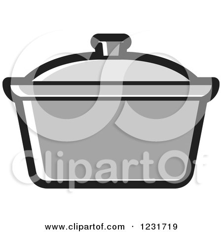 Clipart of a Grey Pot Icon - Royalty Free Vector Illustration by Lal Perera