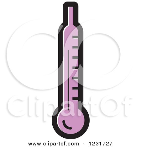 Clipart of a Purple Thermometer Icon - Royalty Free Vector Illustration by Lal Perera
