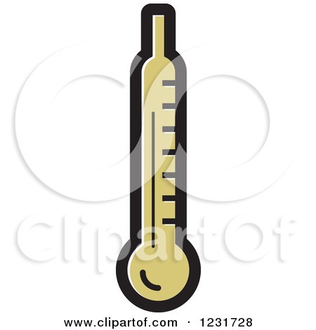 Clipart of a Green Thermometer Icon 2 - Royalty Free Vector Illustration by Lal Perera