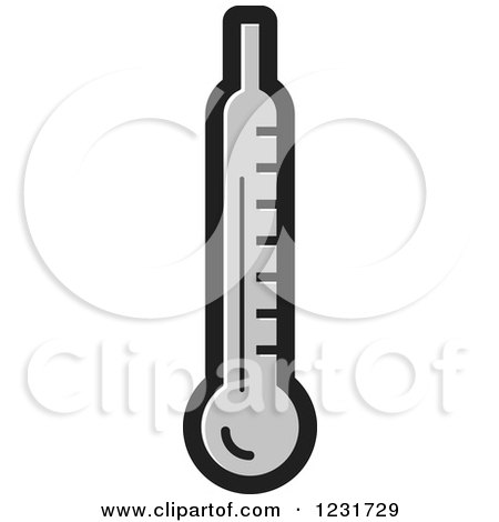 Clipart of a Gray Thermometer Icon - Royalty Free Vector Illustration by Lal Perera
