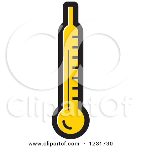 Clipart of a Yellow Thermometer Icon - Royalty Free Vector Illustration by Lal Perera