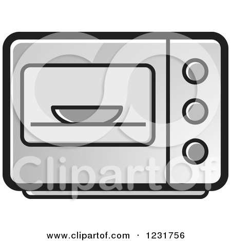 Clipart of a Gray Microwave Icon - Royalty Free Vector Illustration by Lal Perera