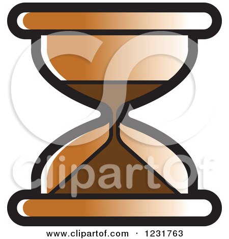 Clipart of a Brown Hourglass Icon - Royalty Free Vector Illustration by Lal Perera