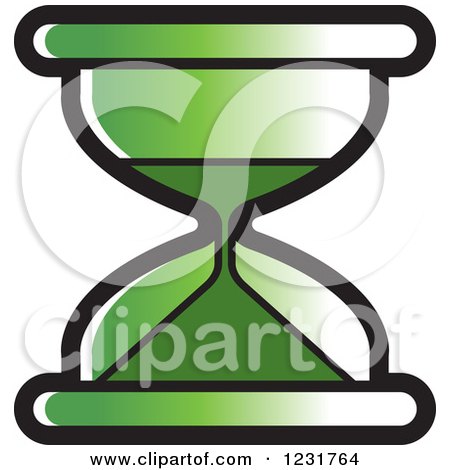 Clipart of a Green Hourglass Icon - Royalty Free Vector Illustration by Lal Perera