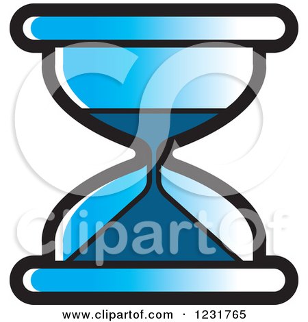 Clipart of a Blue Hourglass Icon - Royalty Free Vector Illustration by Lal Perera