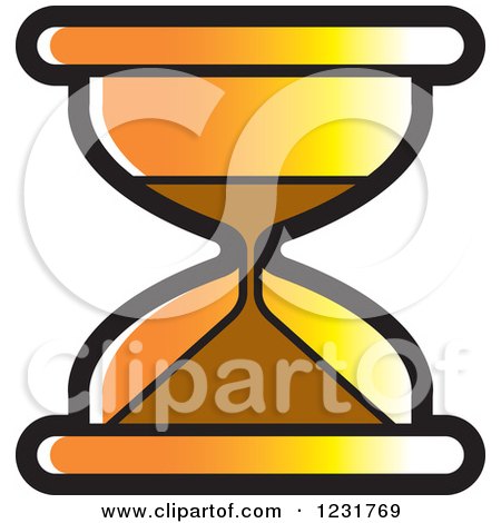 Clipart of an Orange Hourglass Icon - Royalty Free Vector Illustration by Lal Perera