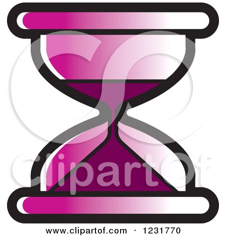 Clipart of a Purple Hourglass Icon - Royalty Free Vector Illustration by Lal Perera