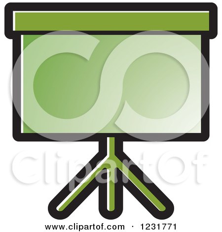 Clipart of a Green Projector Screen Icon - Royalty Free Vector Illustration by Lal Perera
