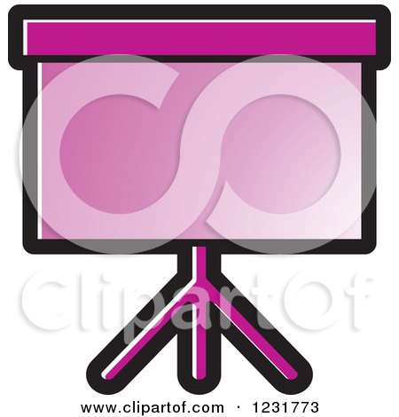 Clipart of a Purple Projector Screen Icon - Royalty Free Vector Illustration by Lal Perera