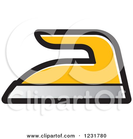 Clipart of a Yellow Iron Icon - Royalty Free Vector Illustration by Lal Perera