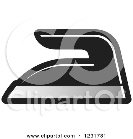 Clipart of a Black Iron Icon - Royalty Free Vector Illustration by Lal Perera