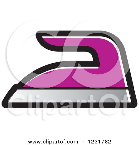 Clipart of a Purple Iron Icon - Royalty Free Vector Illustration by Lal Perera