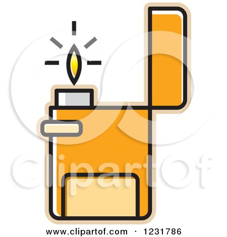 Clipart of an Orange Lighter Icon - Royalty Free Vector Illustration by Lal Perera
