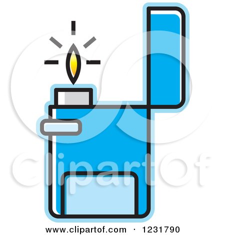 Clipart of a Blue Lighter Icon - Royalty Free Vector Illustration by Lal Perera