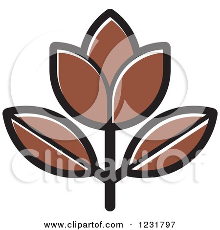 Clipart of a Brown Flower Icon - Royalty Free Vector Illustration by Lal Perera