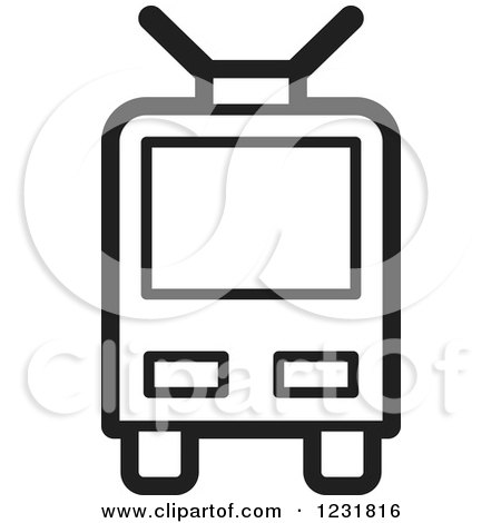 Clipart of a Black and White Cable Car Icon - Royalty Free Vector Illustration by Lal Perera