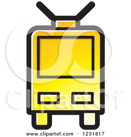 Clipart of a Yellow Cable Car Icon - Royalty Free Vector Illustration by Lal Perera