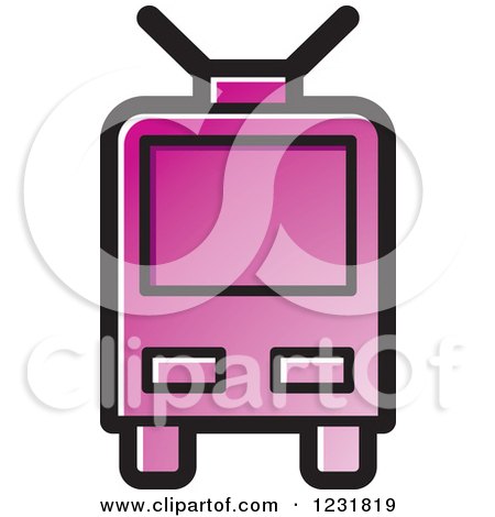 Clipart of a Purple Cable Car Icon - Royalty Free Vector Illustration by Lal Perera