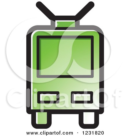 Clipart of a Green Cable Car Icon - Royalty Free Vector Illustration by Lal Perera