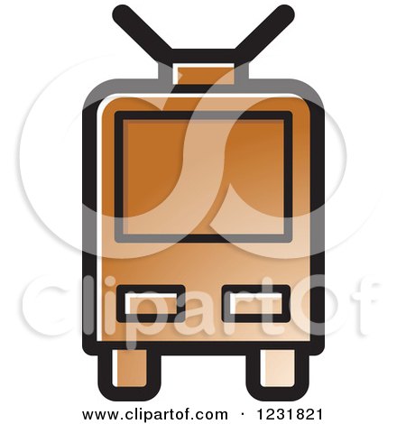 Clipart of a Brown Cable Car Icon - Royalty Free Vector Illustration by Lal Perera