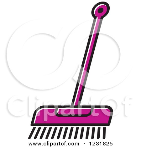 Clipart of a Purple Push Broom Icon - Royalty Free Vector Illustration by Lal Perera