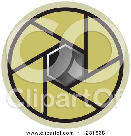 Clipart of a Green Photography Lens Aperture Icon - Royalty Free Vector Illustration by Lal Perera