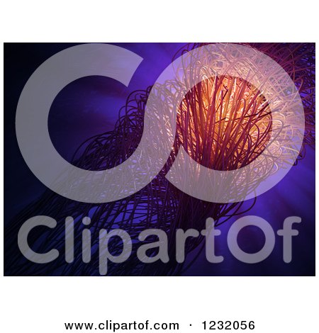 Clipart of a 3d Chaotic Fiber Optics Structure - Royalty Free Illustration by Mopic
