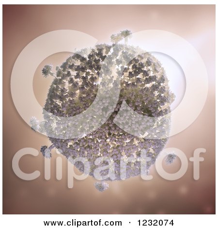 Clipart of a 3d Microscopic HIV Virus - Royalty Free Illustration by Mopic