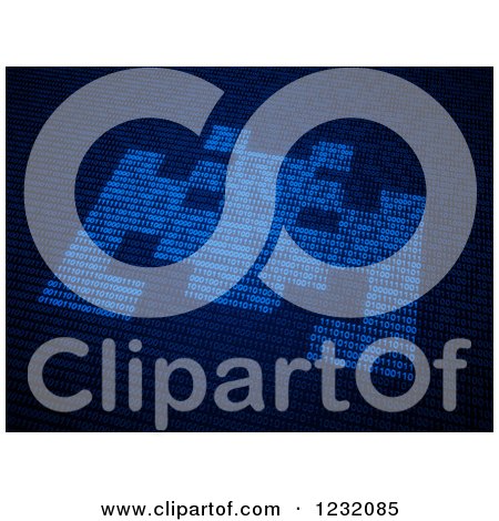 Clipart of a Blue Binary Code Internet Security Malware Symbol - Royalty Free Illustration by Mopic