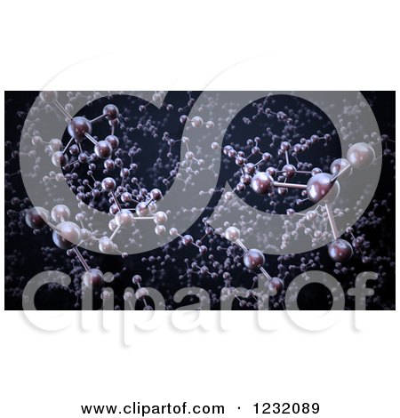 Clipart of a Background of 3d Particles and Molecules - Royalty Free Illustration by Mopic