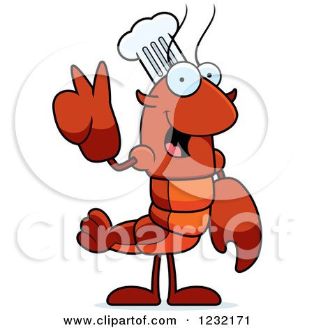 Clipart of a Peaceful Chef Crawfish - Royalty Free Vector Illustration by Cory Thoman