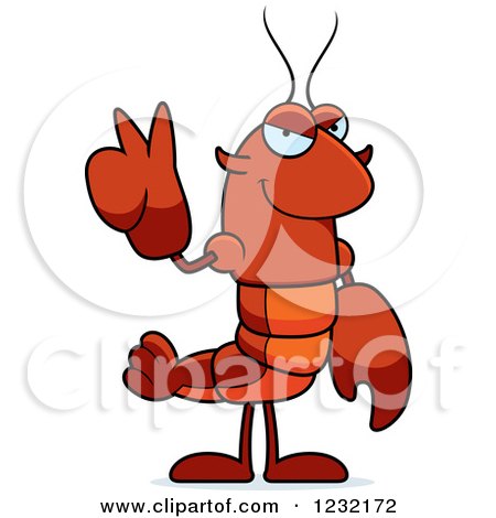 Clipart of a Peaceful Crawfish - Royalty Free Vector Illustration by Cory Thoman