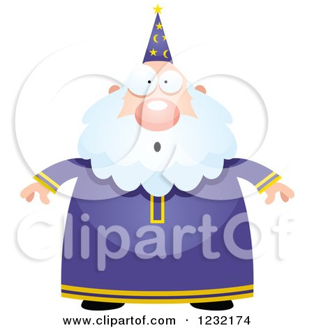 Clipart of a Surprised Gasping Male Wizard - Royalty Free Vector Illustration by Cory Thoman