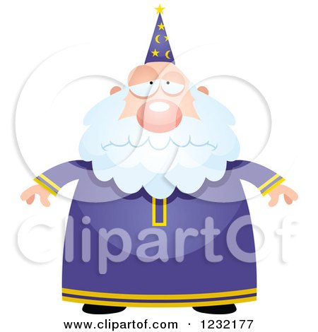 Clipart of a Depressed Male Wizard - Royalty Free Vector Illustration by Cory Thoman