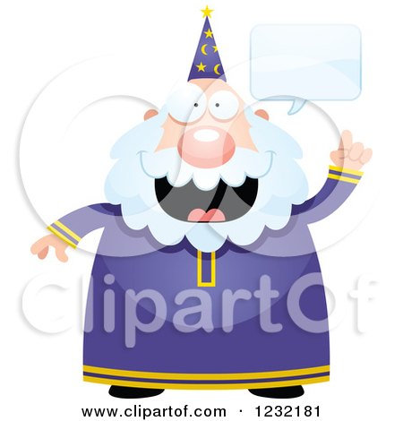 Clipart of a Talking Male Wizard - Royalty Free Vector Illustration by Cory Thoman