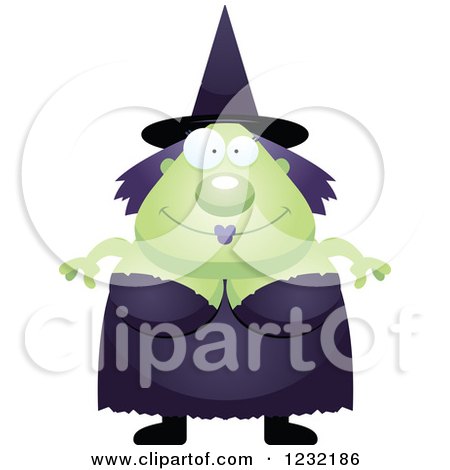 Clipart of a Happy Green Witch - Royalty Free Vector Illustration by Cory Thoman