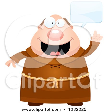Clipart of a Talking Monk - Royalty Free Vector Illustration by Cory Thoman